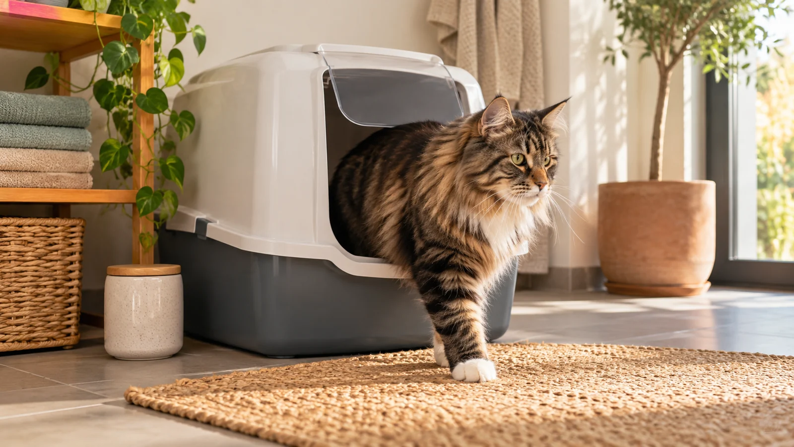 Guía de compra: arenero cerrado para un gato grande