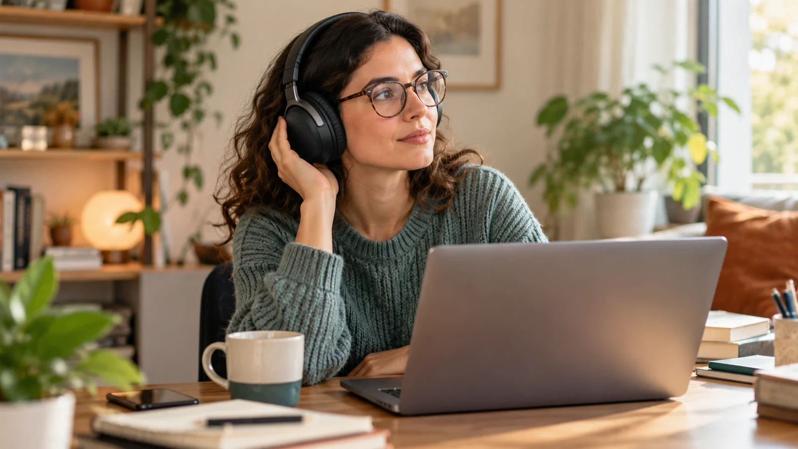 Ilustración editorial para ¿Convienen los auriculares de cancelación de ruido si usas gafas?