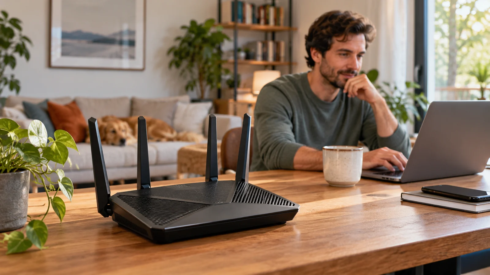 Ilustración editorial para ¿Merece la pena un router Wi-Fi 7 si tu conexión es de fibra de 600 Mb?