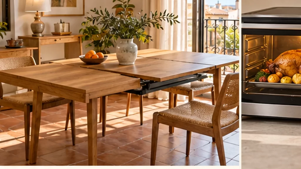 Escena de muebles relacionada con compensa comprar una mesa extensible para un piso pequeño
